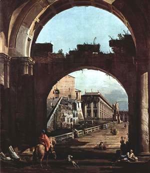 (Giovanni Antonio Canal) Canaletto - Capriccio Romano, Capitol
