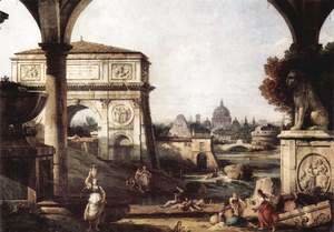 (Giovanni Antonio Canal) Canaletto - Capriccio Romano, Titus arch