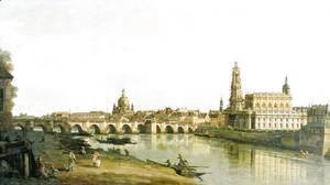 Dresden from the right bank of the Elbe below the Augustus Bridge