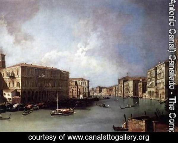 (Giovanni Antonio Canal) Canaletto - Grand Canal, Looking North from Near the Rialto Bridge