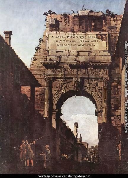 L'Arco di Tito a Roma, prima del restauro effettuato dal Valadier