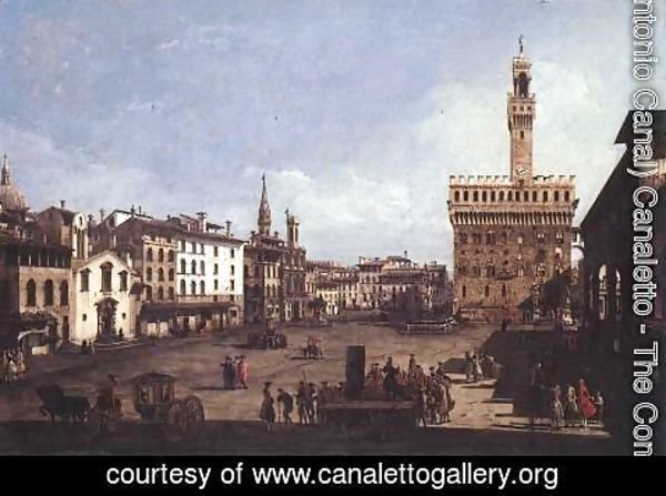 (Giovanni Antonio Canal) Canaletto - La Piazza della Signoria a Firenze