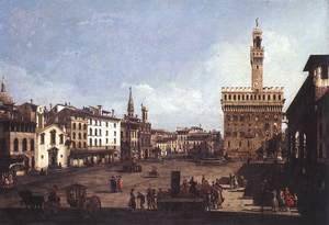 (Giovanni Antonio Canal) Canaletto - La Piazza della Signoria a Firenze