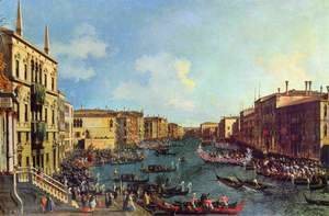(Giovanni Antonio Canal) Canaletto - La Regata Vista da Ca'Foscari (Regatta vom Haus Foscari aus gesehen)