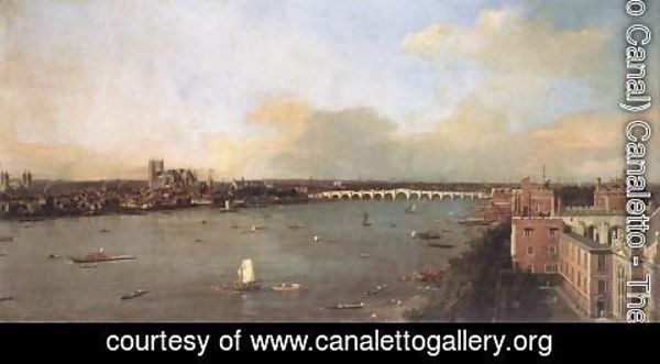 (Giovanni Antonio Canal) Canaletto - London, Seen from an Arch of Westminster Bridge