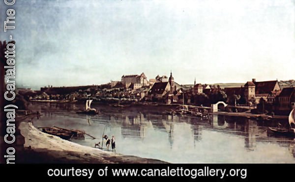 (Giovanni Antonio Canal) Canaletto - View from Pirna, Pirna of Kopitz, with Fortress Sonnenstein