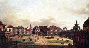 (Giovanni Antonio Canal) Canaletto - View of Dresden, Zwingerhof in Dresden, from the fortress