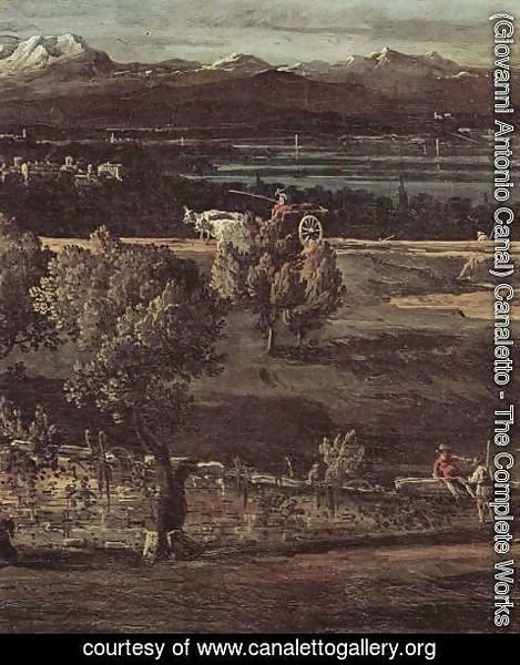 (Giovanni Antonio Canal) Canaletto - The village Gazzada viewed from southeast to the Villa Melzi d'Eril, detail (2)
