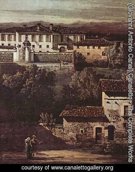 (Giovanni Antonio Canal) Canaletto - The village Gazzada viewed from southeast to the Villa Melzi d'Eril, detail