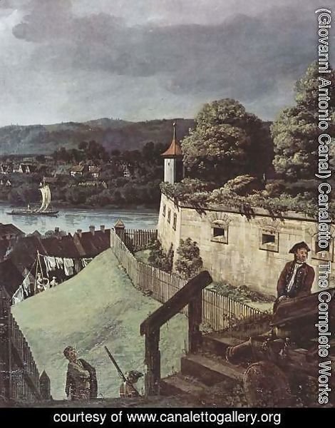 (Giovanni Antonio Canal) Canaletto - View from Pirna, from the sun-stone fortress of view, detail