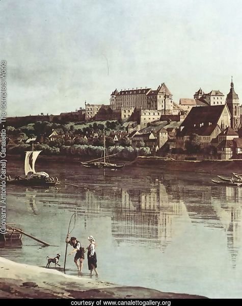 View from Pirna, Pirna of Kopitz, with Fortress Sonnenstein, detail