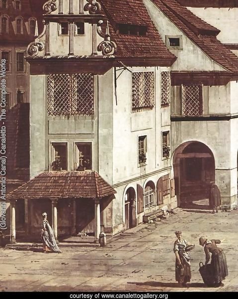 View from Pirna, the market square in Pirna, detail