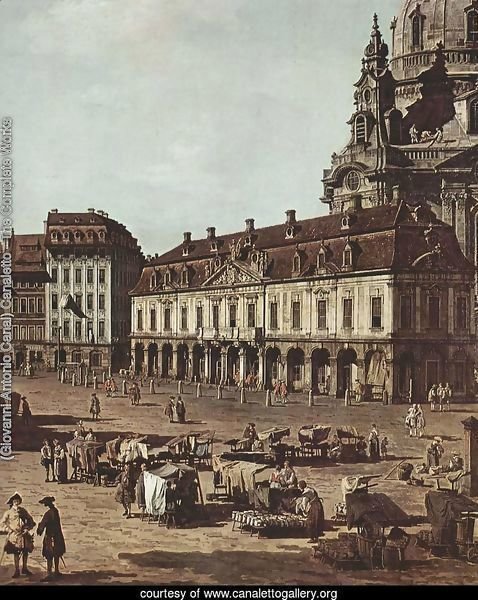 View of Dresden, the Neumarkt Moritz of the road, detail