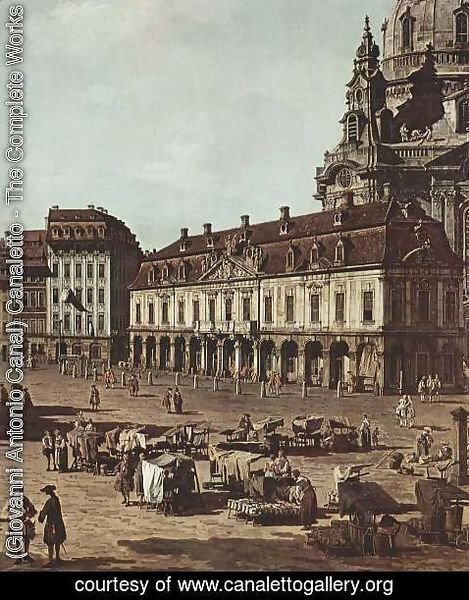 (Giovanni Antonio Canal) Canaletto - View of Dresden, the Neumarkt Moritz of the road, detail