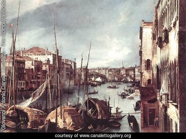 The Grand Canal with the Rialto Bridge in the Background (detail) 2