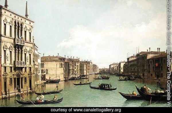 Venice The Grand Canal, Looking North-East from Palazzo Balbi to the Rialto Bri