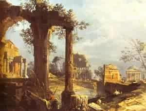 (Giovanni Antonio Canal) Canaletto - Capriccio View With Ruins 1740