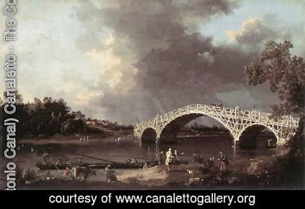 (Giovanni Antonio Canal) Canaletto - Old Walton Bridge 1754