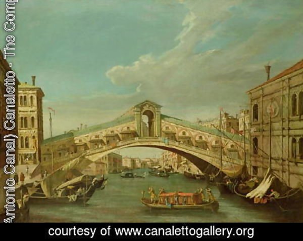 (Giovanni Antonio Canal) Canaletto - The Rialto Bridge Venice