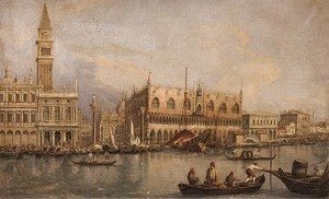 A view of the Doge's palace and Piazza San Marco from the Grand Canal, Venice