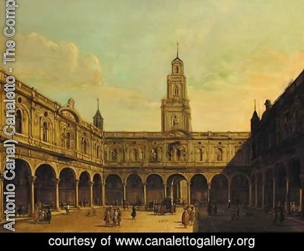 (Giovanni Antonio Canal) Canaletto - The courtyard of the Royal Exchange