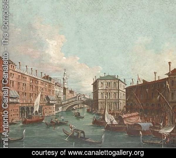Vessels before the Rialto Bridge, Venice