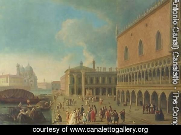 The Doge's Palace and the Piazzetta di San Marco, Venice, with the entrance to the Grand Canal and Santa Maria della Salute