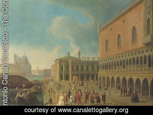 (Giovanni Antonio Canal) Canaletto - The Doge's Palace and the Piazzetta di San Marco, Venice, with the entrance to the Grand Canal and Santa Maria della Salute