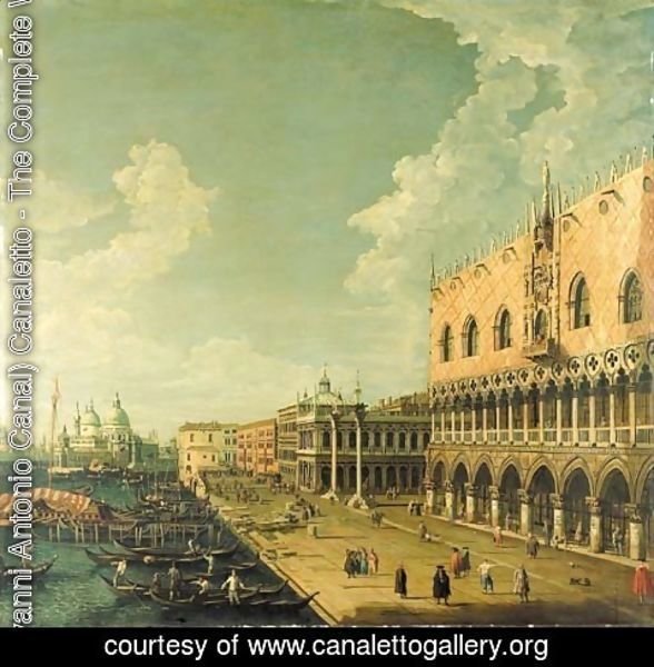 (Giovanni Antonio Canal) Canaletto - The Doge's Palace, Venice, and the Molo, looking west towards the Punta della Dogana and the Church of Santa Maria della Salute