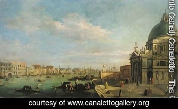 (Giovanni Antonio Canal) Canaletto - The entrance to the Grand Canal, looking east from the Salute towards the Bacino di San Marco, the Doge's Palace and Riva degli Schiavoni beyond