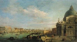 (Giovanni Antonio Canal) Canaletto - The entrance to the Grand Canal, looking east from the Salute towards the Bacino di San Marco, the Doge's Palace and Riva degli Schiavoni beyond