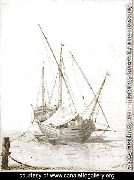 (Giovanni Antonio Canal) Canaletto - Study Of A Merchant Vessel