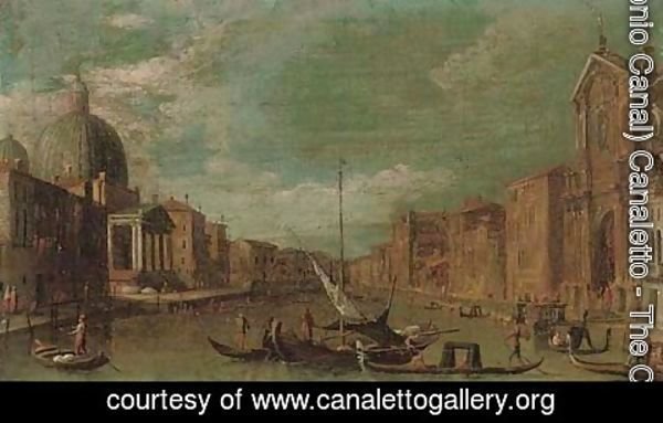 (Giovanni Antonio Canal) Canaletto - The Grand Canal, Venice, looking south-west, from the Chiesa degli Scalzi towards the Fondamenta della Croce, with San Simeone Piccolo