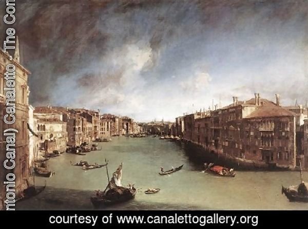 (Giovanni Antonio Canal) Canaletto - Grand Canal    Looking Northeast From Palazo Balbi Toward The Rialto Bridge