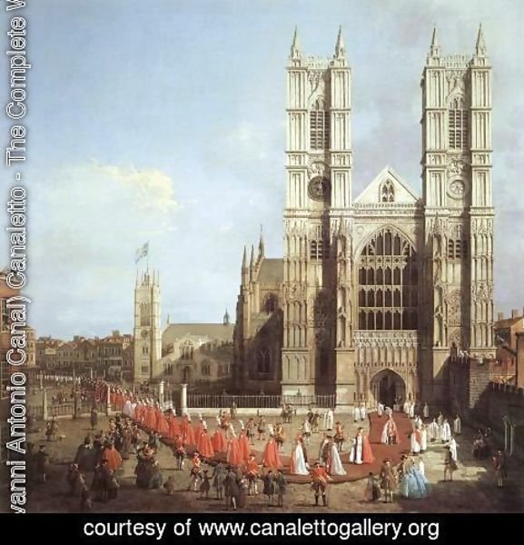 (Giovanni Antonio Canal) Canaletto - London   Westminster Abbey With A Procession Of Knights Of The Bath 1749