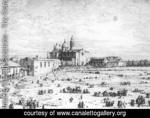 (Giovanni Antonio Canal) Canaletto - Padua The Prato Della Valle With Santa Giustinia And The Church Of Misericordia   1