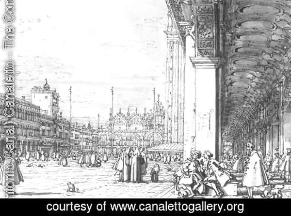 (Giovanni Antonio Canal) Canaletto - Piazza San Marco   Looking East From The South West Corner Ii