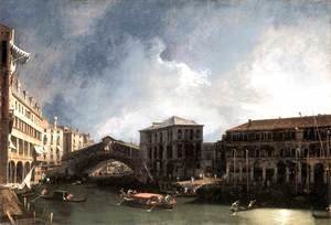 (Giovanni Antonio Canal) Canaletto - The Grand Canal Near The Ponte Di Rialto