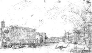 (Giovanni Antonio Canal) Canaletto - The Grand Canal Seen From Rialto Toward The North