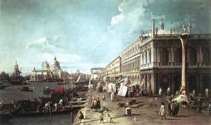 (Giovanni Antonio Canal) Canaletto - The Molo With The Library And The Entrance To The Grand Canal