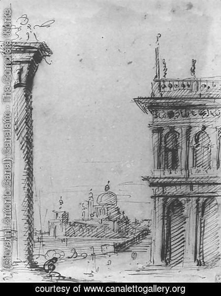 (Giovanni Antonio Canal) Canaletto - The Piazzetta Looking Towards S  Maria Della Salute