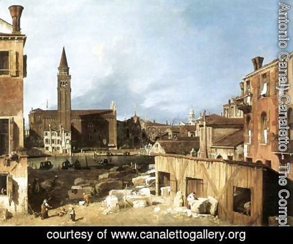 (Giovanni Antonio Canal) Canaletto - The Stonemason's Yard 1728