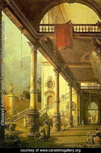 Capriccio  A Colonnade Opening onto the Courtyard of a Palace 1765