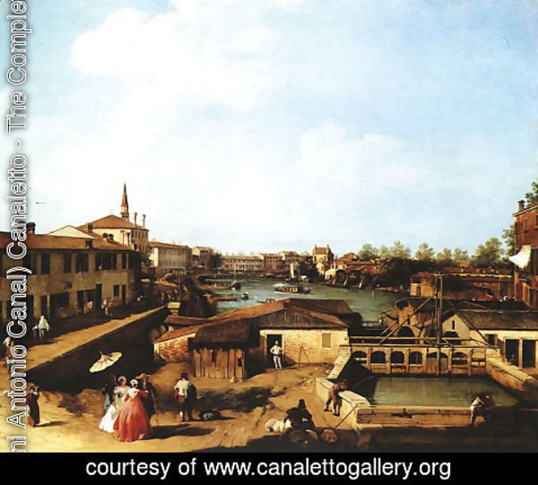 (Giovanni Antonio Canal) Canaletto - Lock at Dolo, on the Brenta